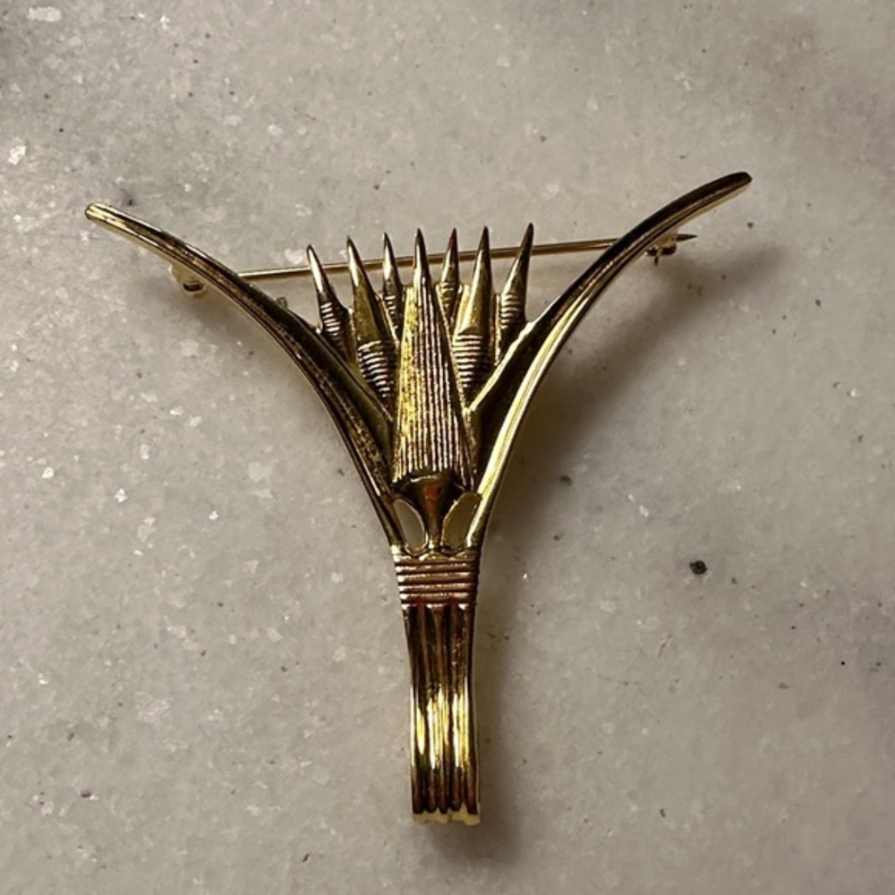 Vintage 1976 MMA Egyptian Revival Lotus Blossom Brooch